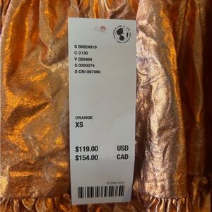 Kimchi blue orange crinkle mini dress